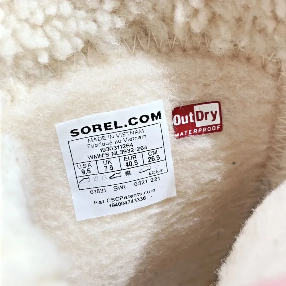 Sorel Tivoli IV Parc Waterproof Winter Boots Beige Leather Women 9.5 Light Wear